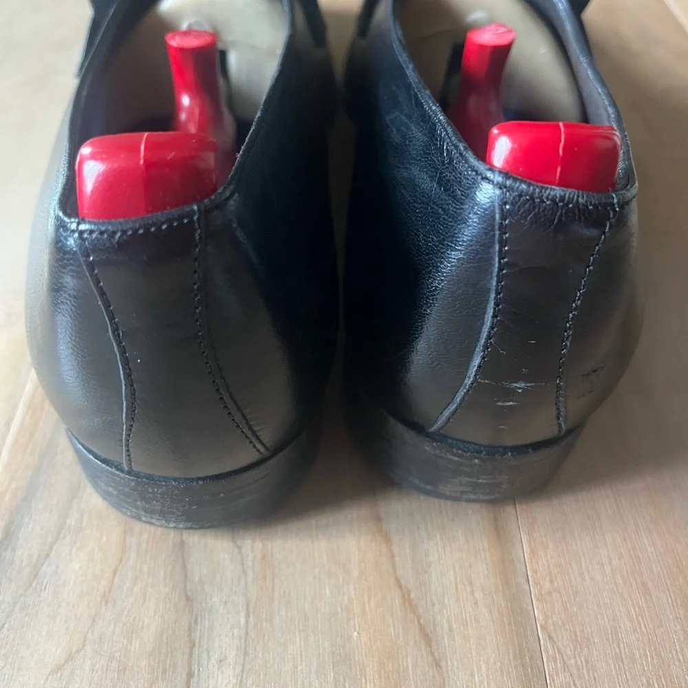 Bally Black Leather Slip-On Loafers